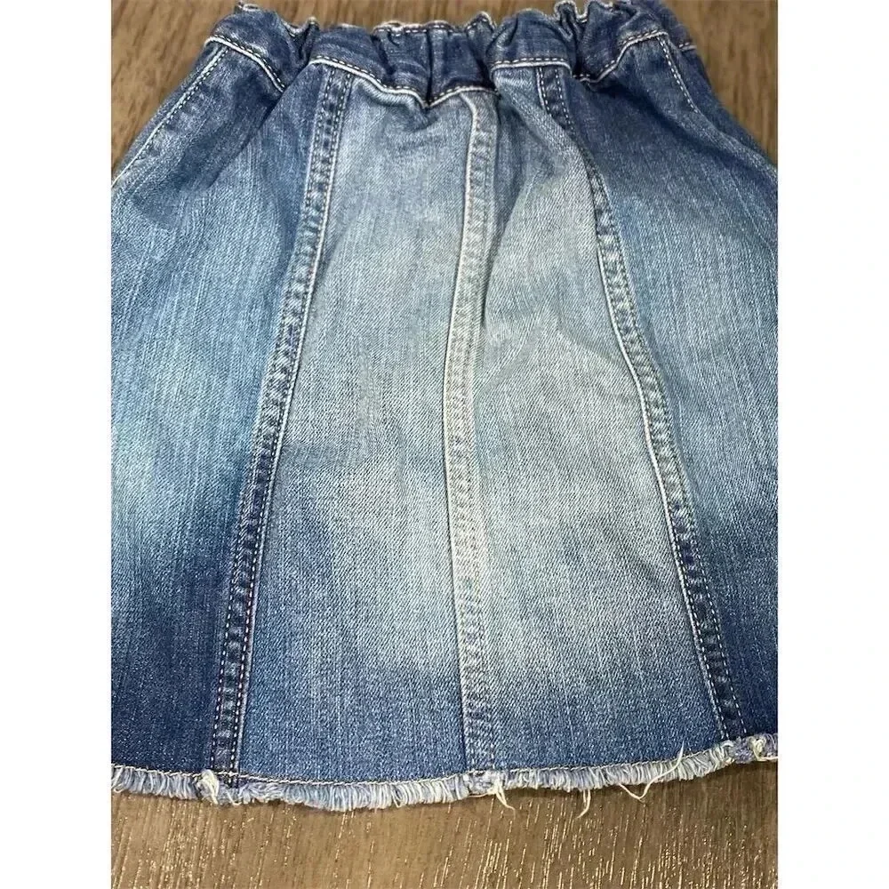 The Children's Place Girls Blue Denim Button Mini Skirt Size 6-7